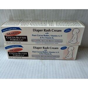 2x Palmer's Diaper Rash Cream Cocoa Butter Vitamins 4.4 oz Soothes Treat Prevent